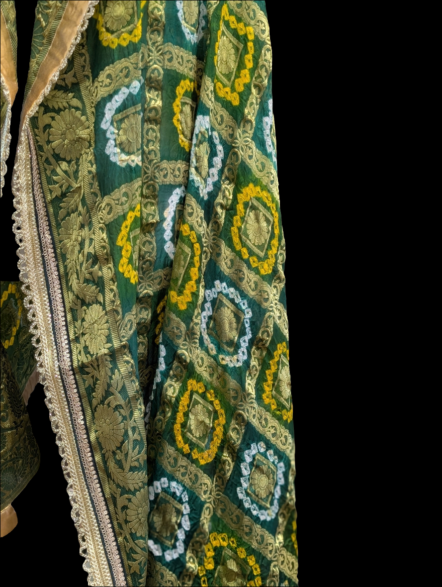 Benarasi bandhej silk dupatta