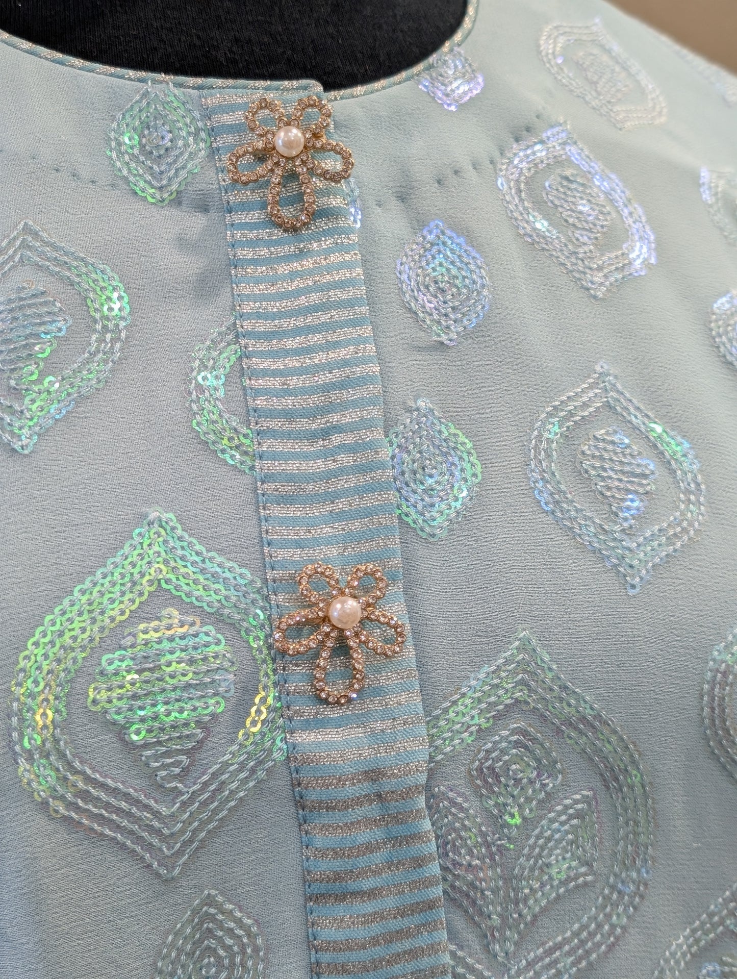 Sequin textured kurta tulip set