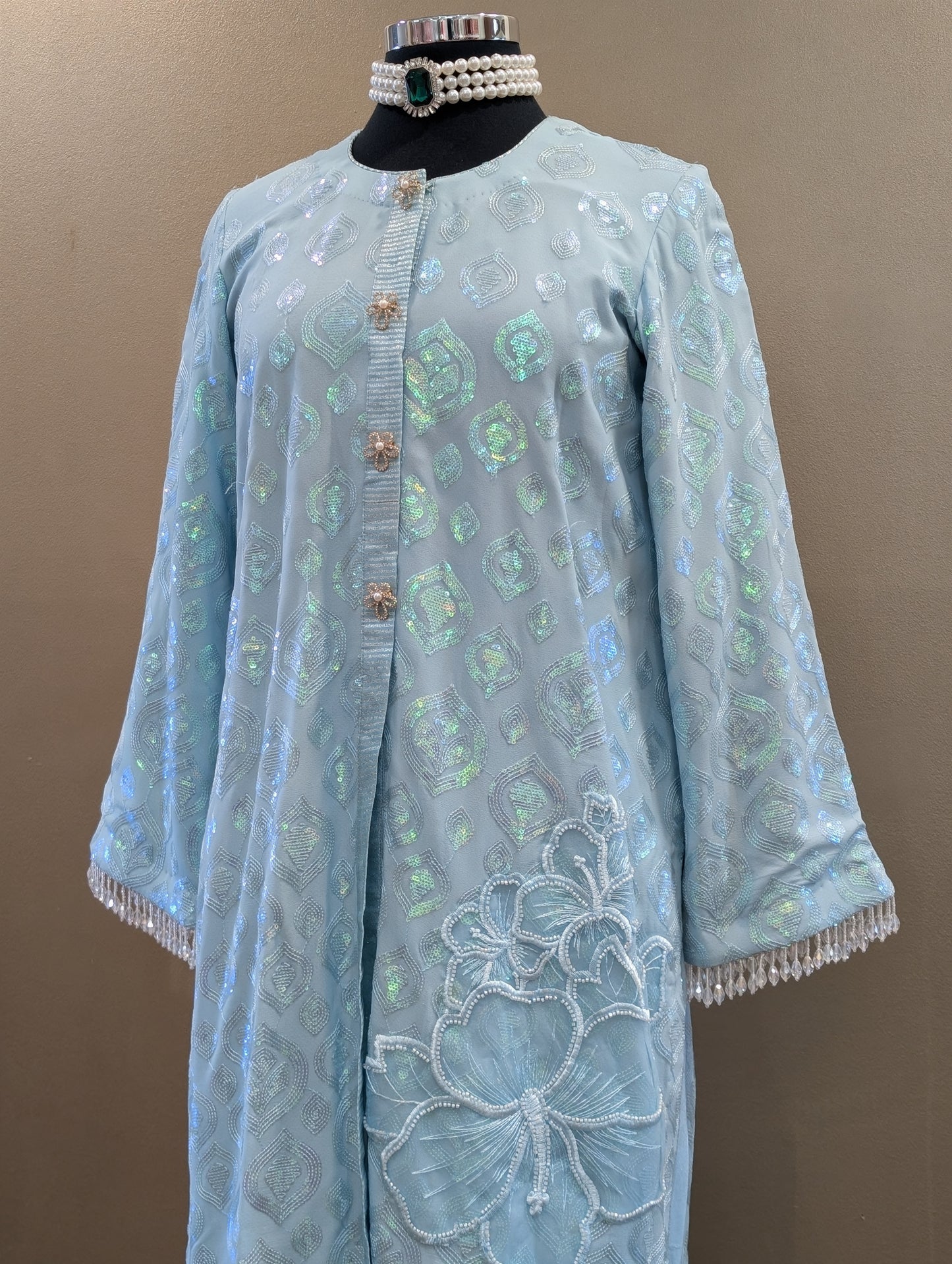 Sequin textured kurta tulip set