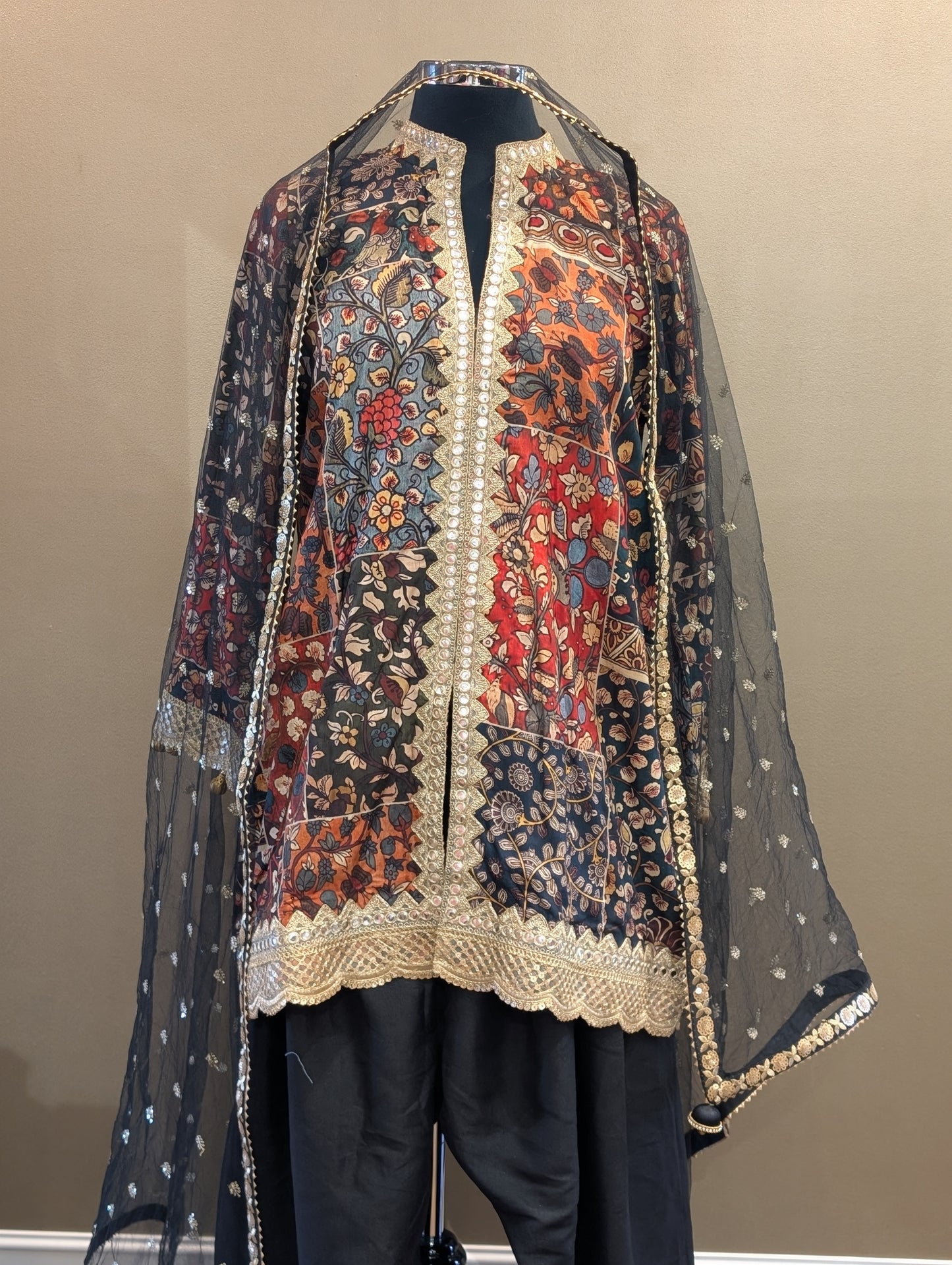 Ajrakh kurta salwar set