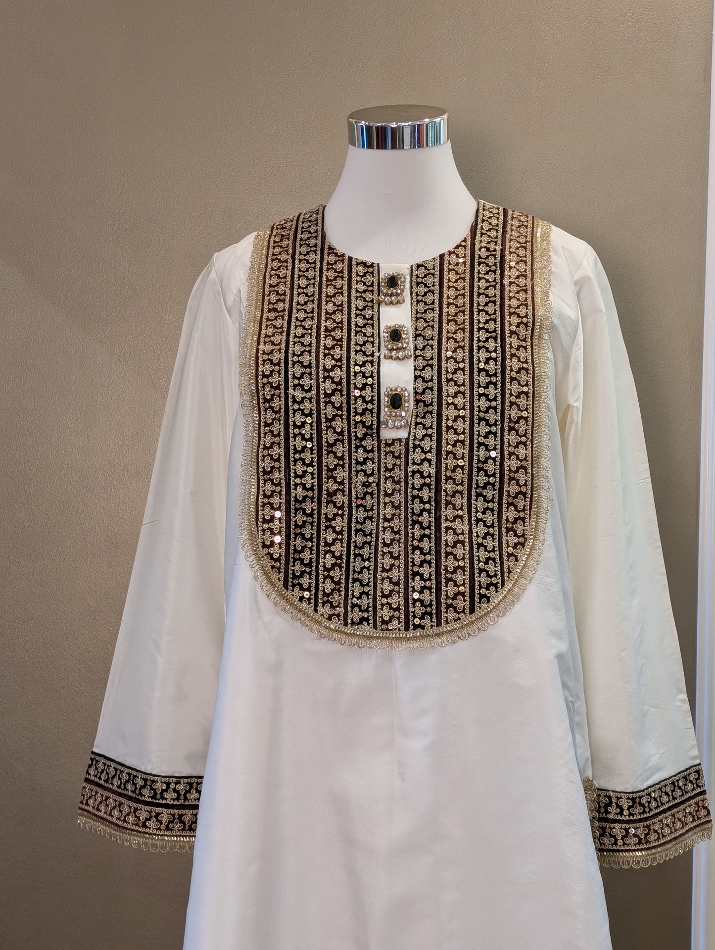 Silk kurta with ajrakh pants