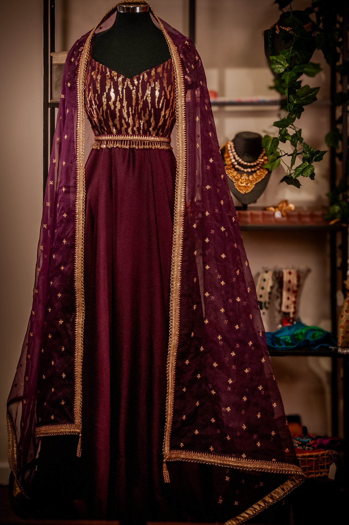 Satin anarkali gown
