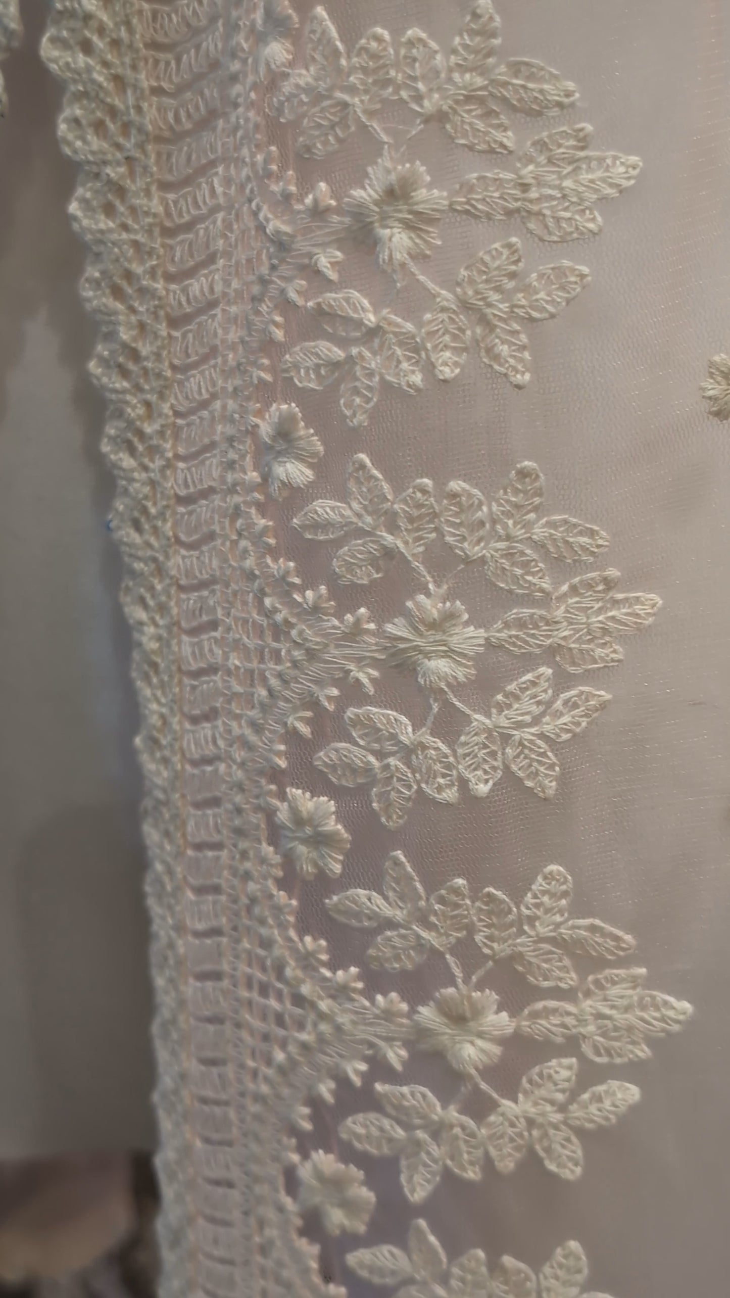 Embroidered net dupatta