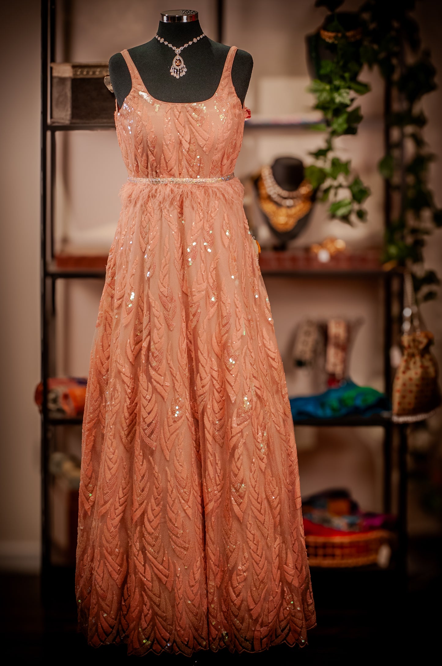 Sequin embellished gown