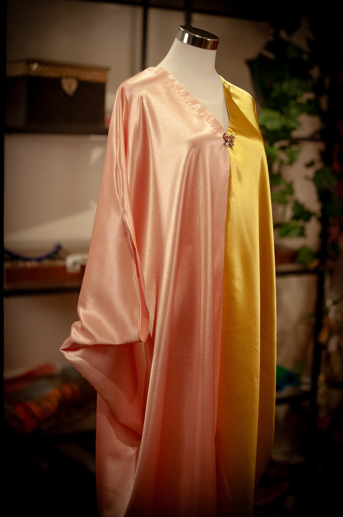 Satin kaftan dress