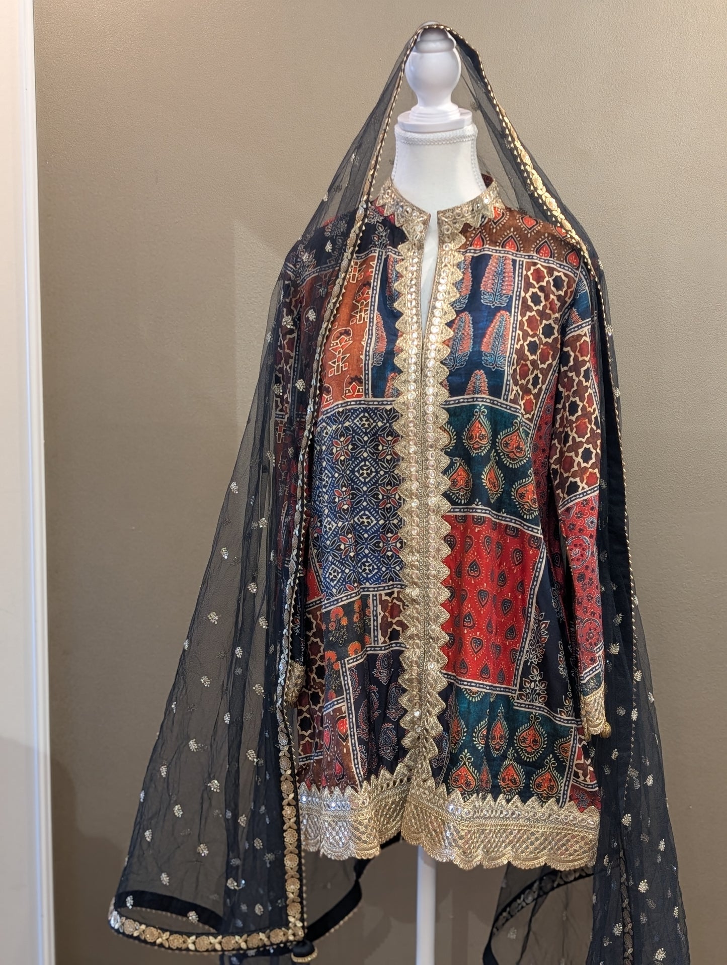 Ajrakh kurta salwar set