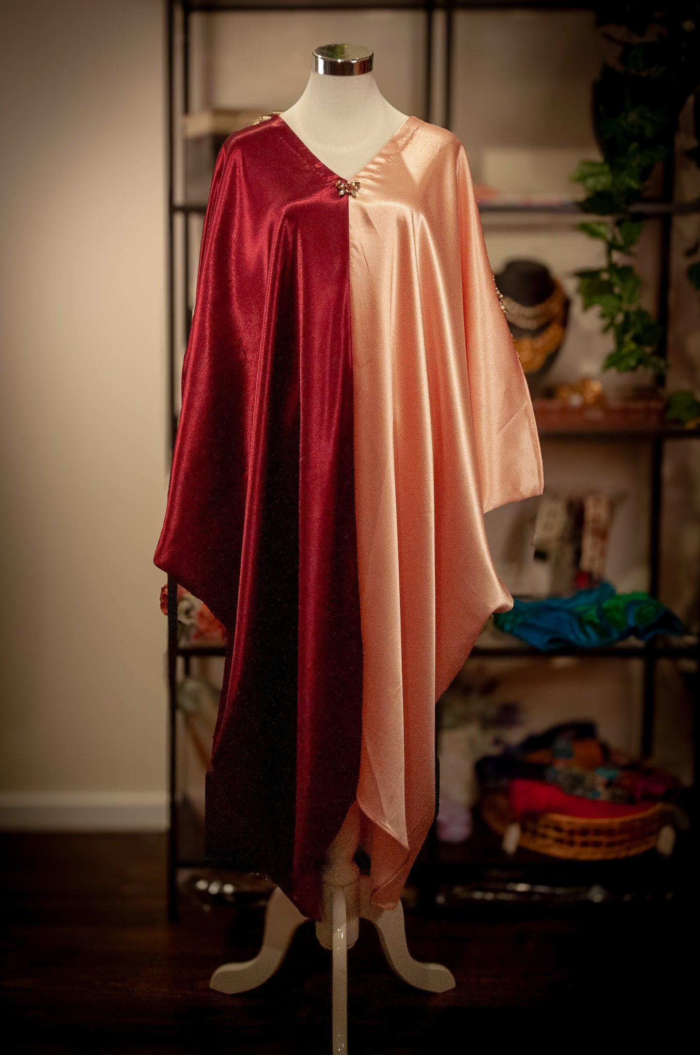 Satin kaftan dress