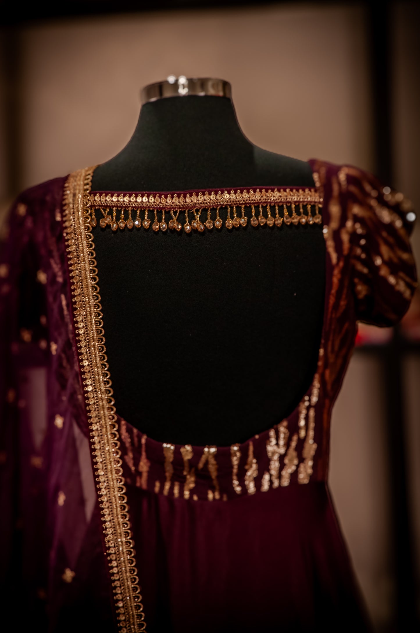 Satin anarkali gown