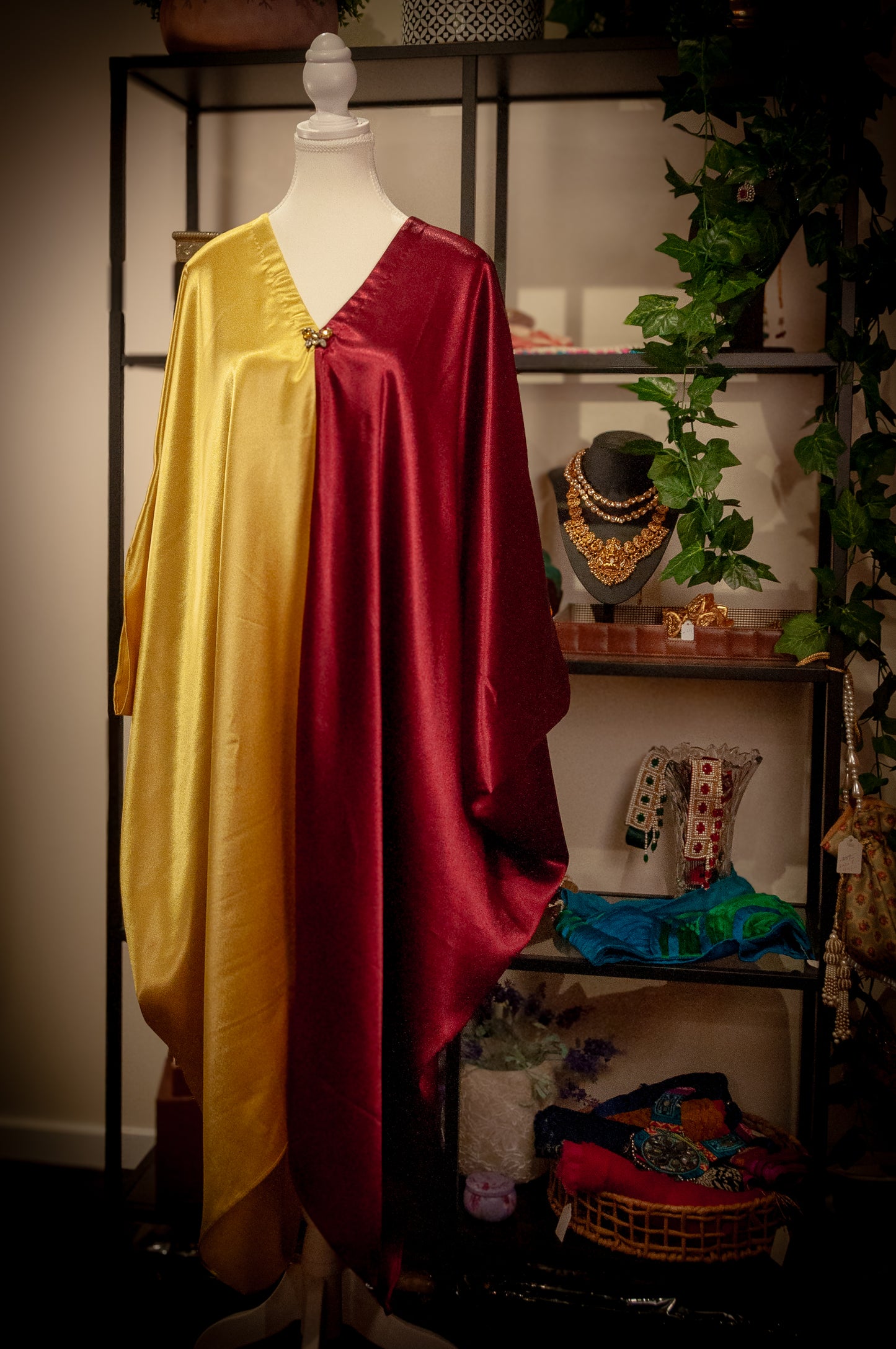 Satin kaftan dress