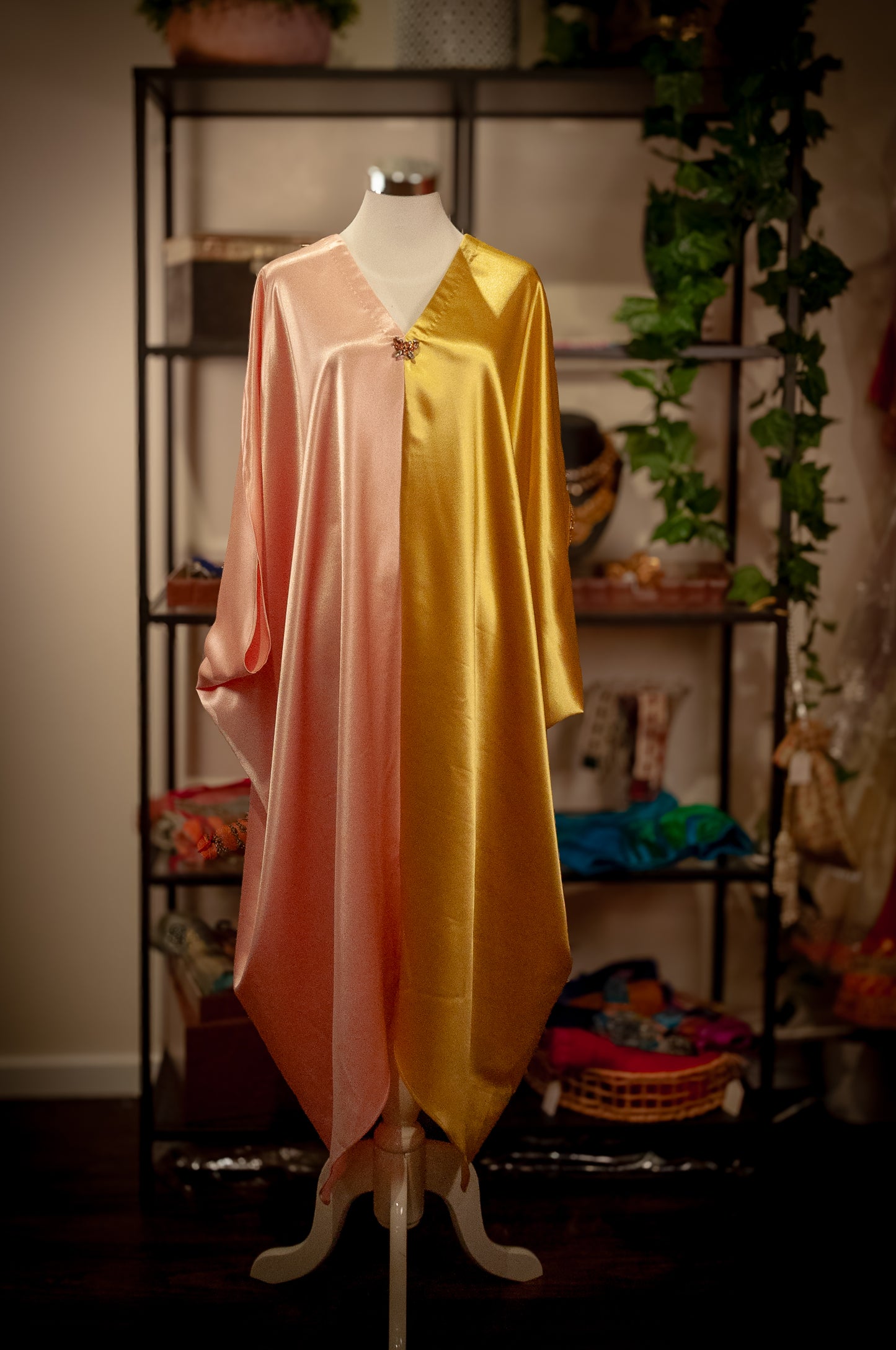 Satin kaftan dress
