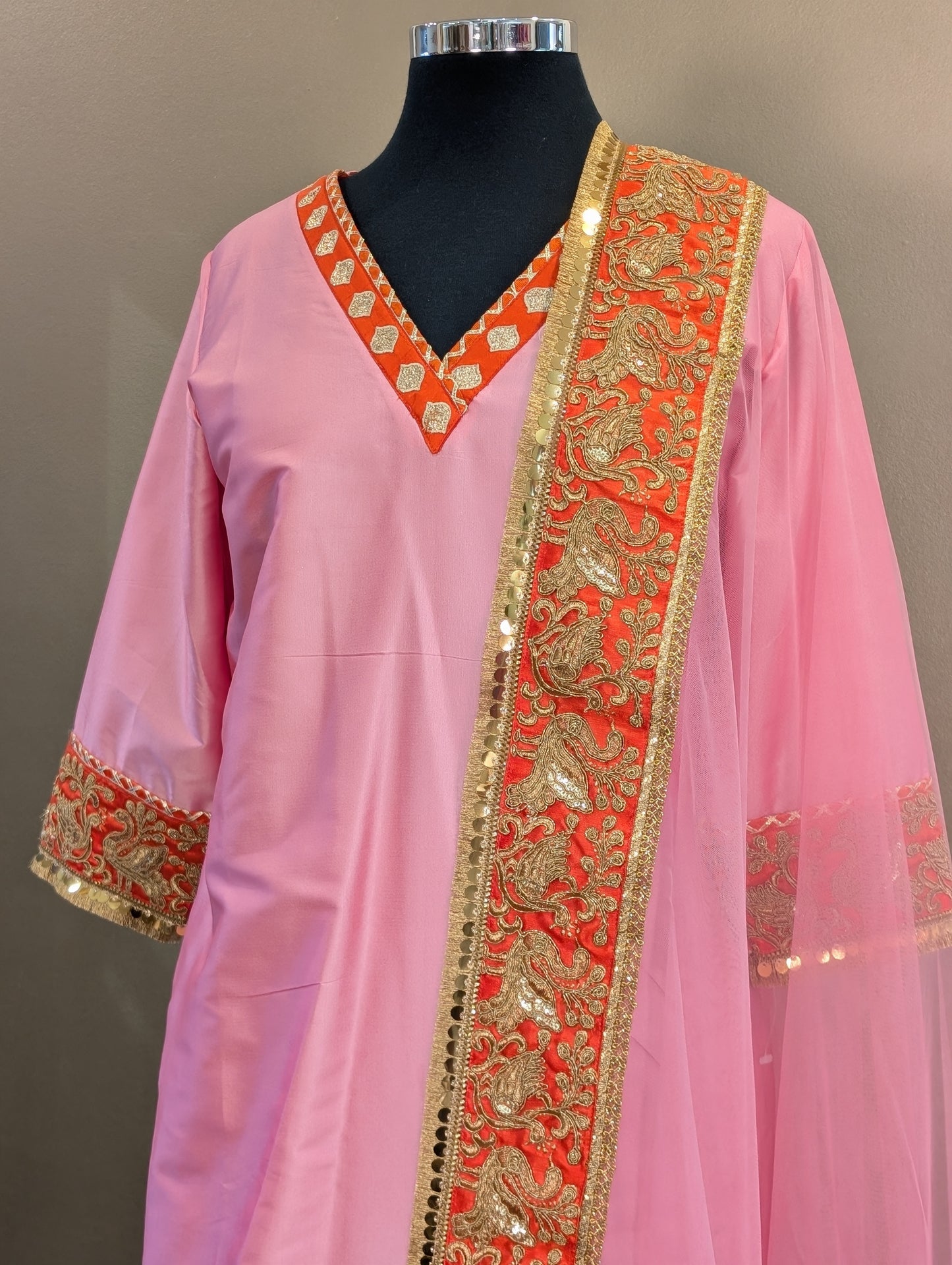 Silk kurta set with benarasi brocade salwar