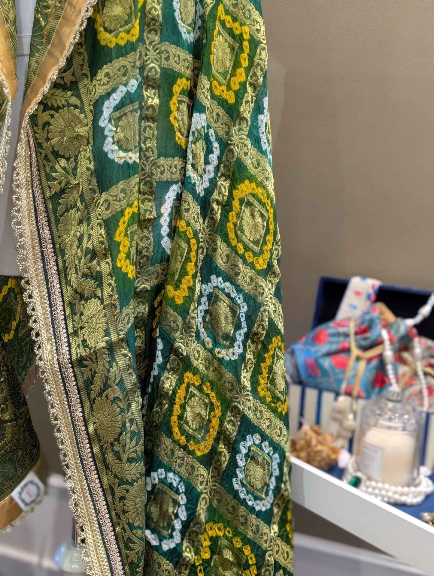 Benarasi bandhej silk dupatta