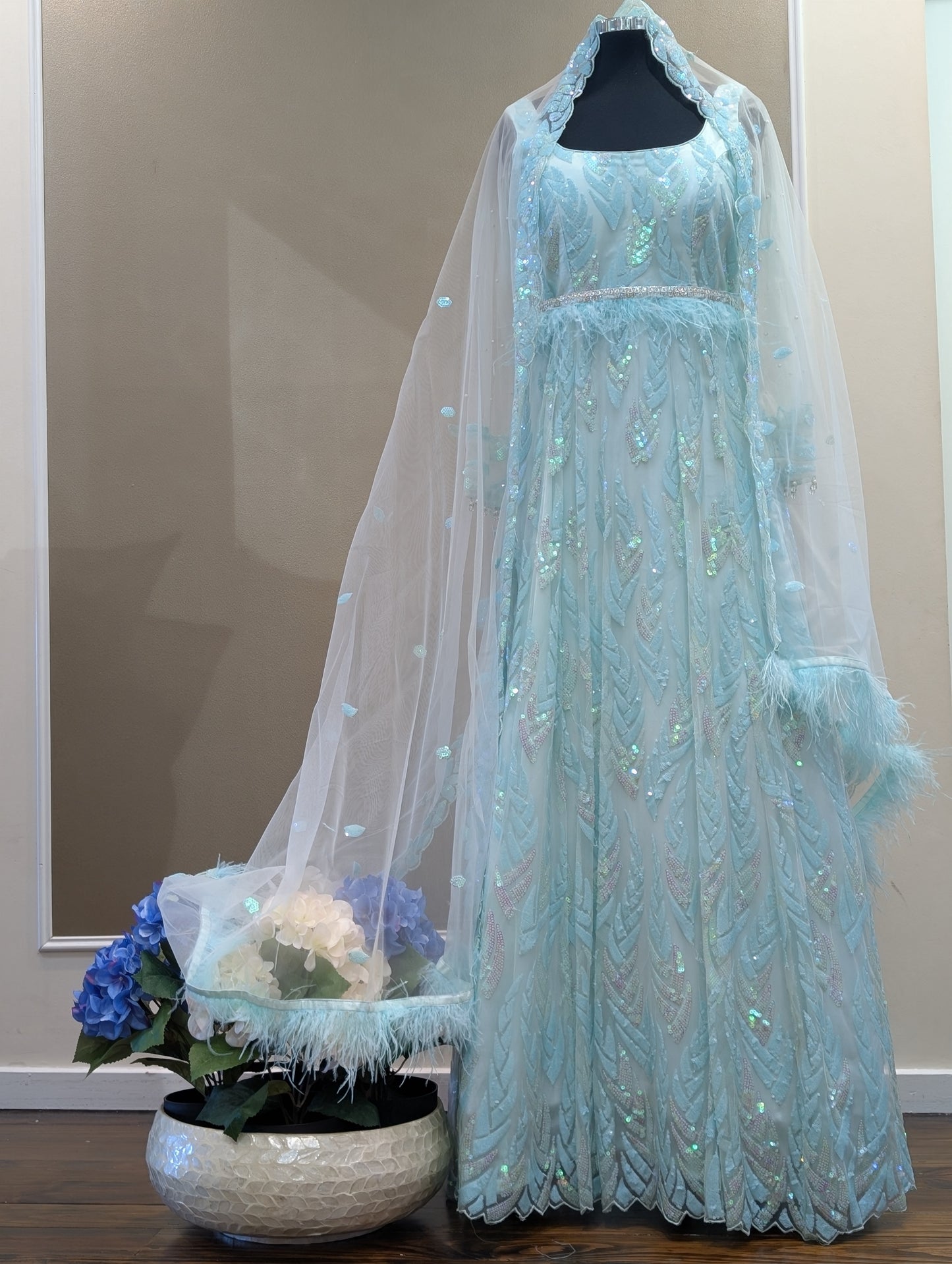 Sequin Embellished net gown