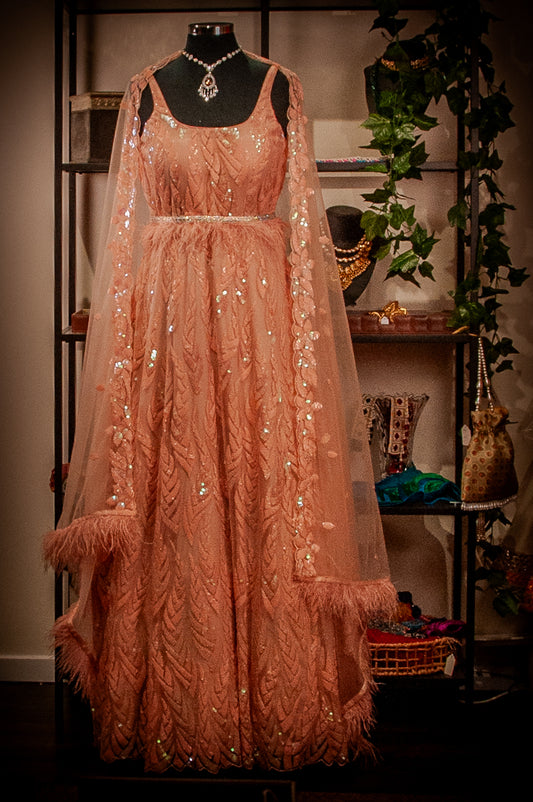 Sequin embellished gown