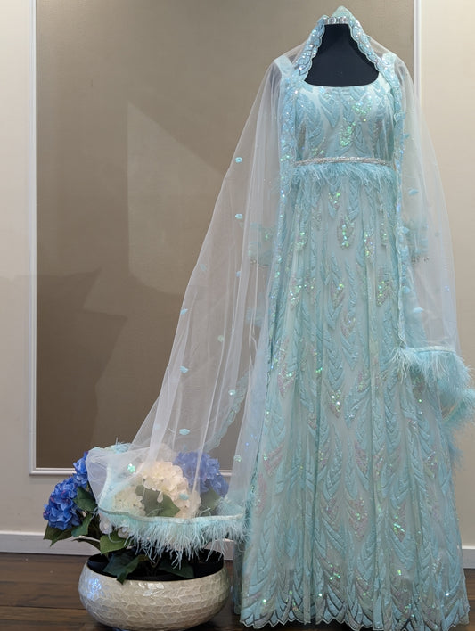 Sequin Embellished net gown