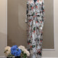 Jacket style top and drape skirt set