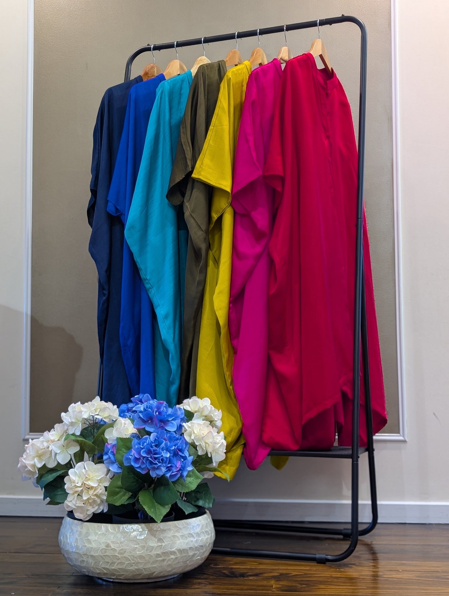 Satin silk kaftan outfit