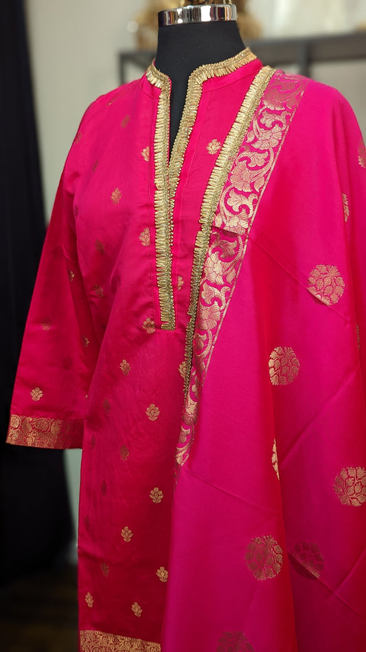 Palazzo silk suit